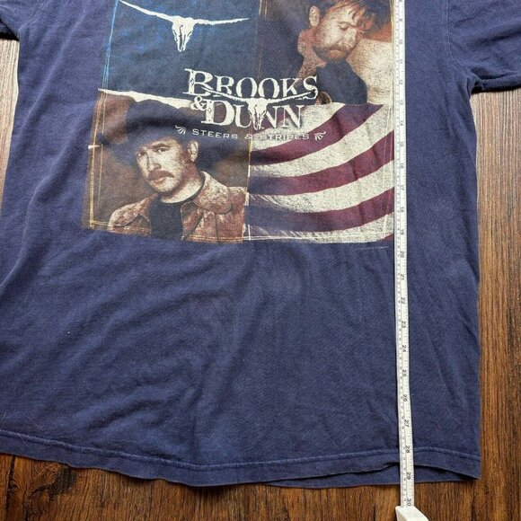 VTG 2001 Brooks & Dunn Steers Stripes Neon Circus Wild West Show Navy Men’s L - Picture 5 of 7